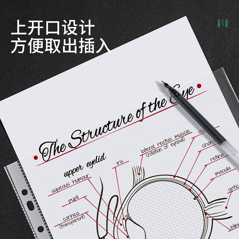 得力5710_11孔資料袋(透明)(20個(gè)/包)