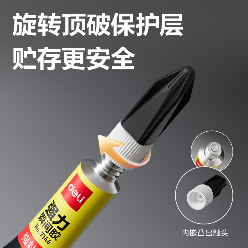 得力7146-502強(qiáng)力瞬間膠3g(支)(透明)
