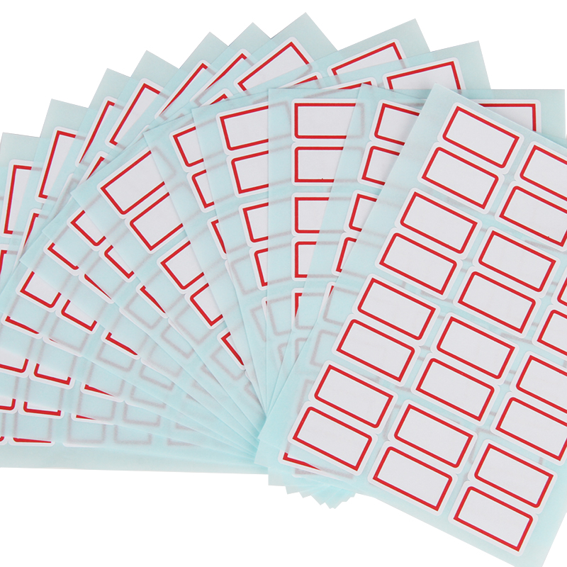得力7193自粘性標貼(紅色帶框)(24*27mm)(本)