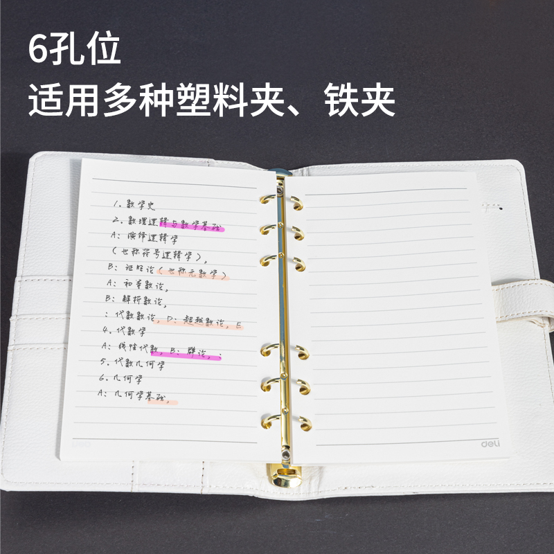得力7939象牙白活頁替芯(深藍(lán))-90張-56K(本)
