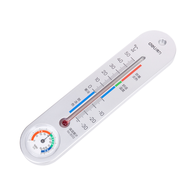 得力9013室內溫濕度計(銀色)(只)