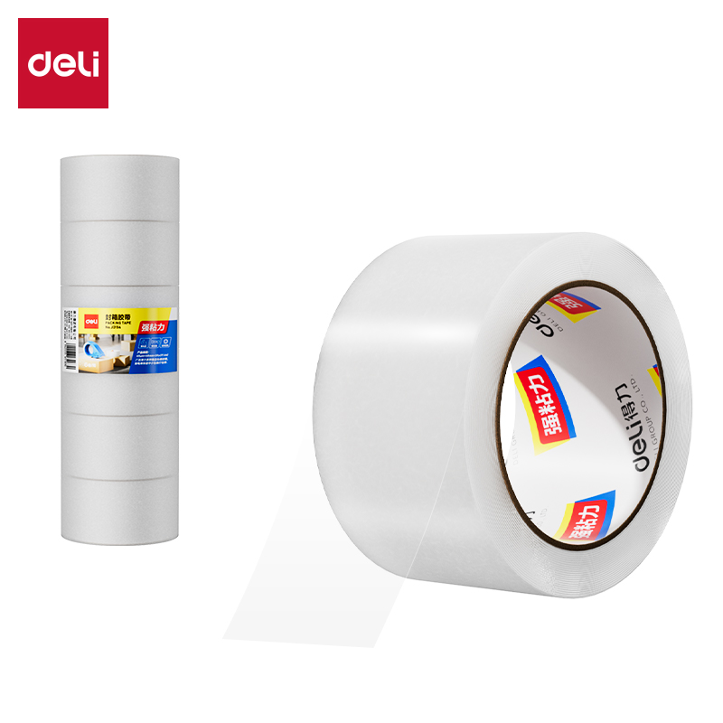得力30283封箱膠帶55mm*100y*45um(6卷/筒)(普透)