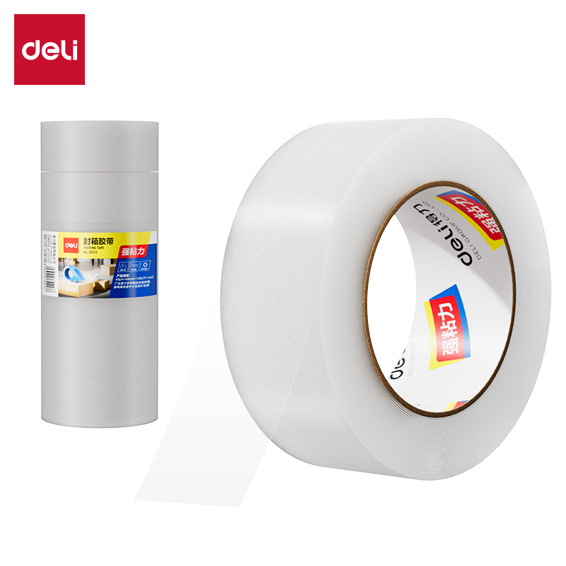 得力30177封箱膠帶45mm*150y*50um(6卷/筒)(普透)