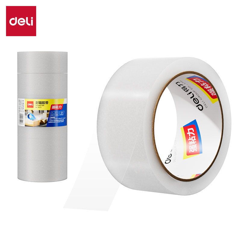 得力30212封箱膠帶48mm*60y*45um(6卷/筒)(普透)