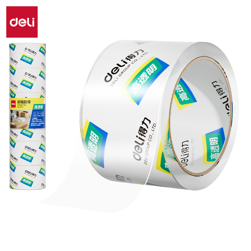 得力30273封箱膠帶55mm*60y*50um(6卷/筒)(高透)