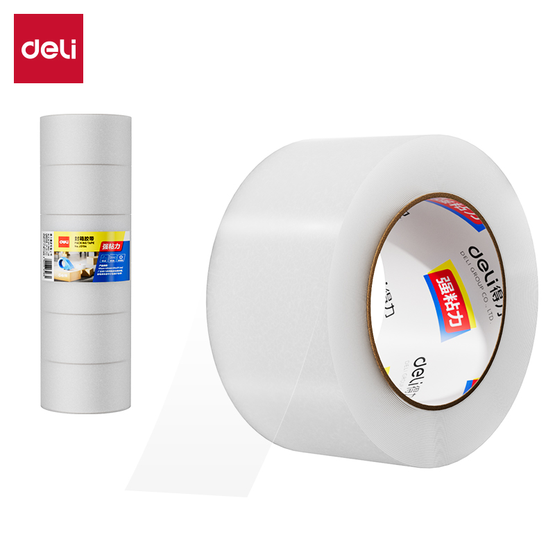 得力30335封箱膠帶60mm*200y*45um(6卷/筒)(普透)