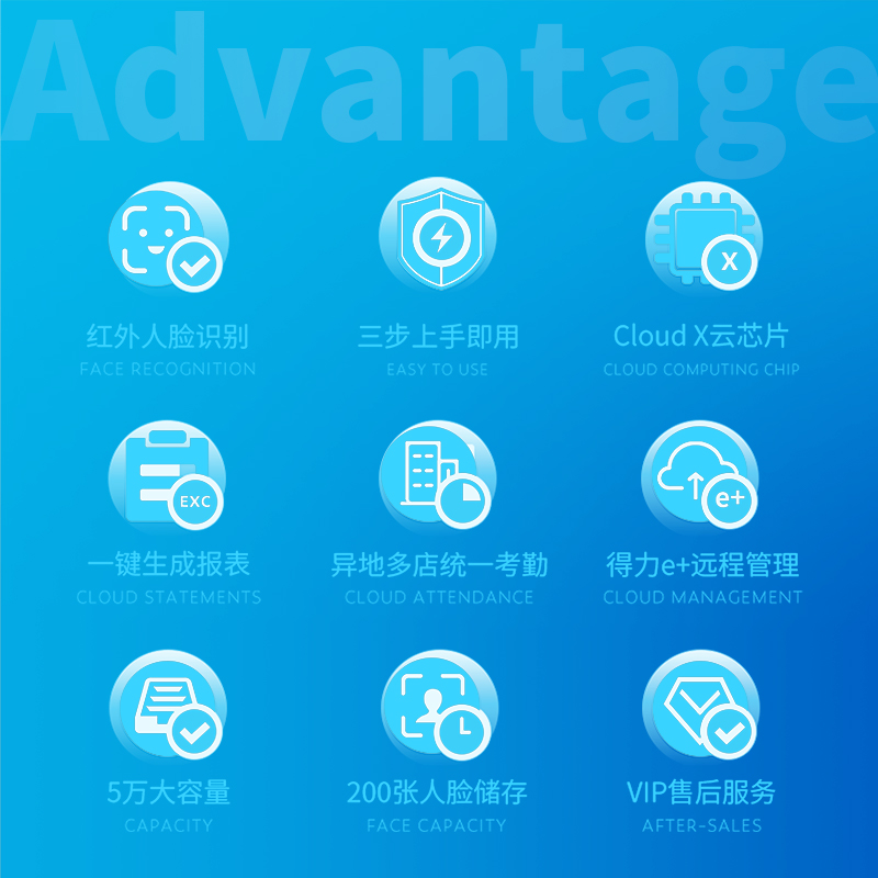 得力D3人臉指紋混合識別考勤機(jī)(銀灰)