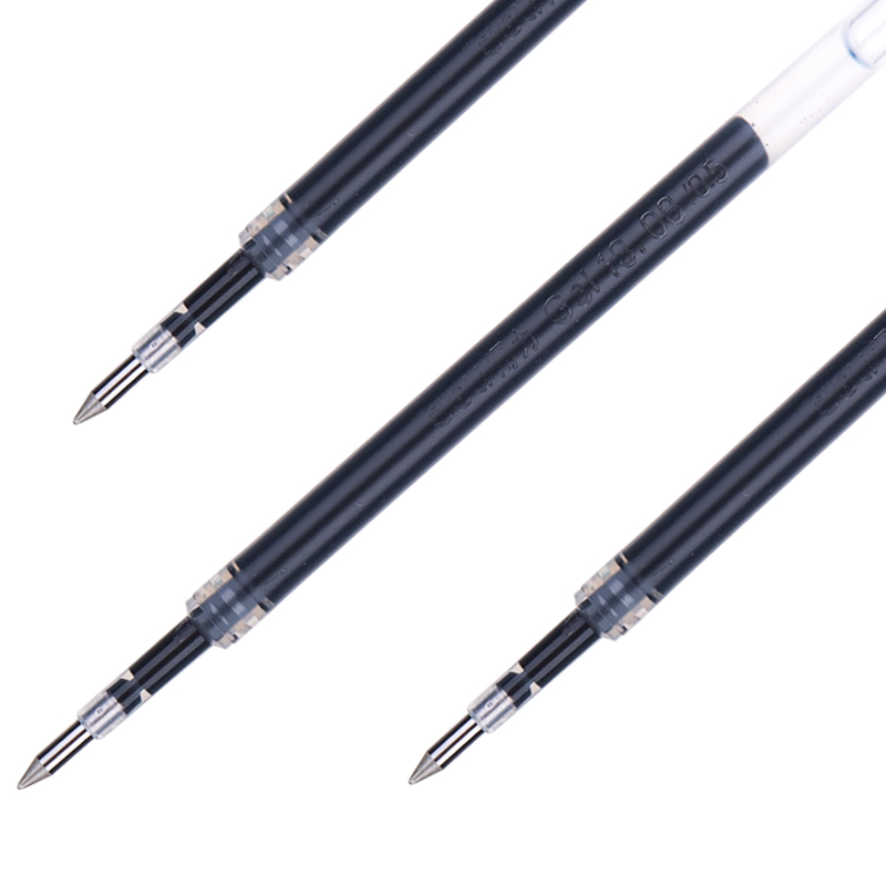 得力S206中性筆替芯0.5mm按動子彈頭(黑)