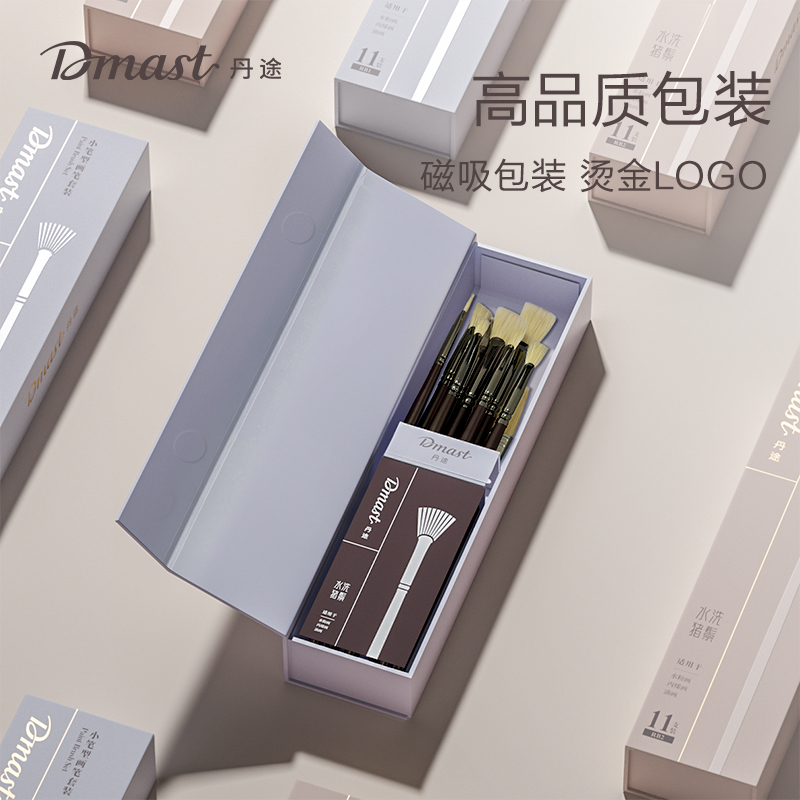 dmast丹途RB2_水洗豬鬃大筆型畫筆套裝(混)(11支/套)