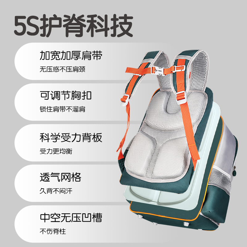 得力BB147電商專供款趣味標貼學生書包(綠)(個)