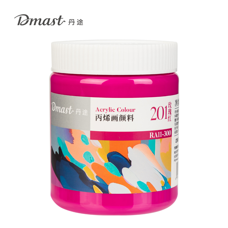 dmast丹途RA11-300_300ml罐裝亮光丙烯顏料(201玫瑰紅)(罐)