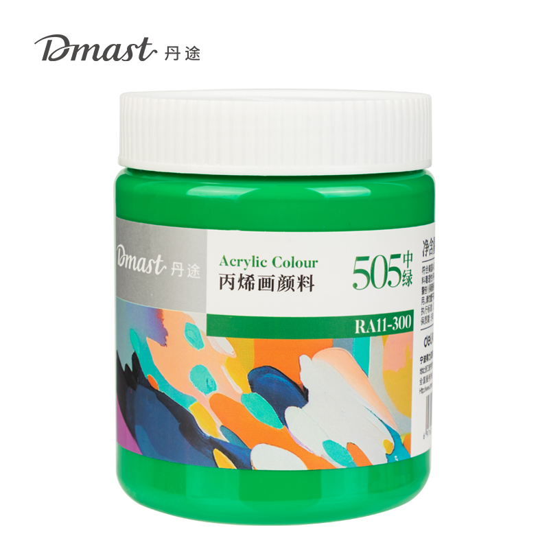 dmast丹途RA11-300_300ml罐裝亮光丙烯顏料(505中綠)(罐)