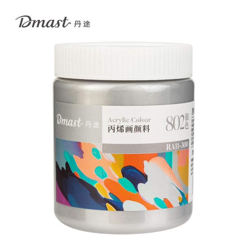 dmast丹途RA11-300_300ml罐裝亮光丙烯顏料(802銀色)(罐)