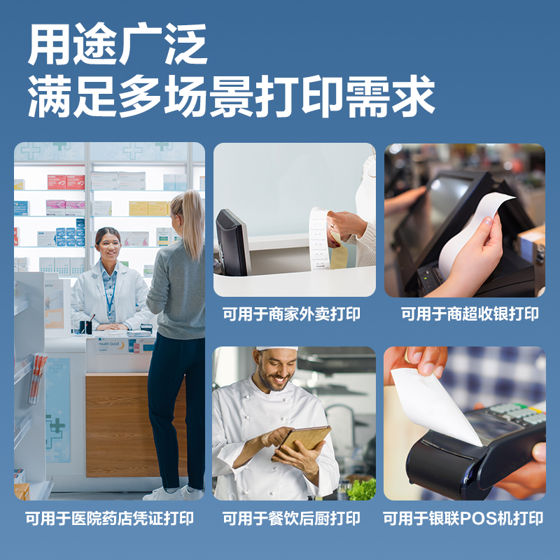 得力ZS201萊茵河長效三防熱敏收銀紙80*60型(混)(2卷/筒)