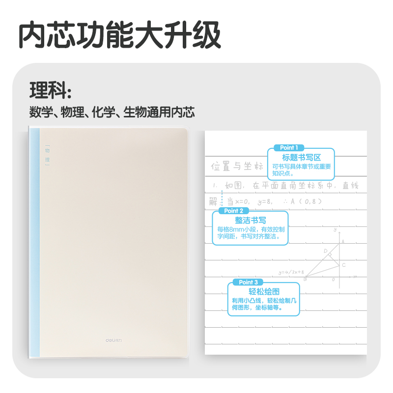 得力T1696-1刷題本膠套本(物理)(本)