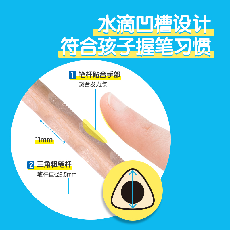 得力HC123-6B步樂成長洞洞書寫鉛筆6B(混)(8支/盒)