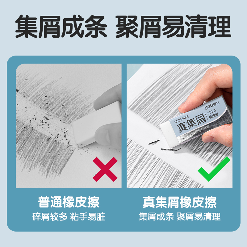 得力VP149真集屑小號(hào)橡皮擦(混)(塊）