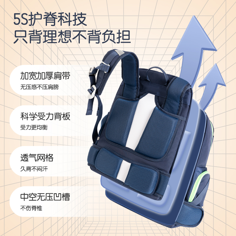 得力BB142簡約自研雙段彈力減負(fù)護(hù)脊學(xué)生書包(紫)(個(gè))