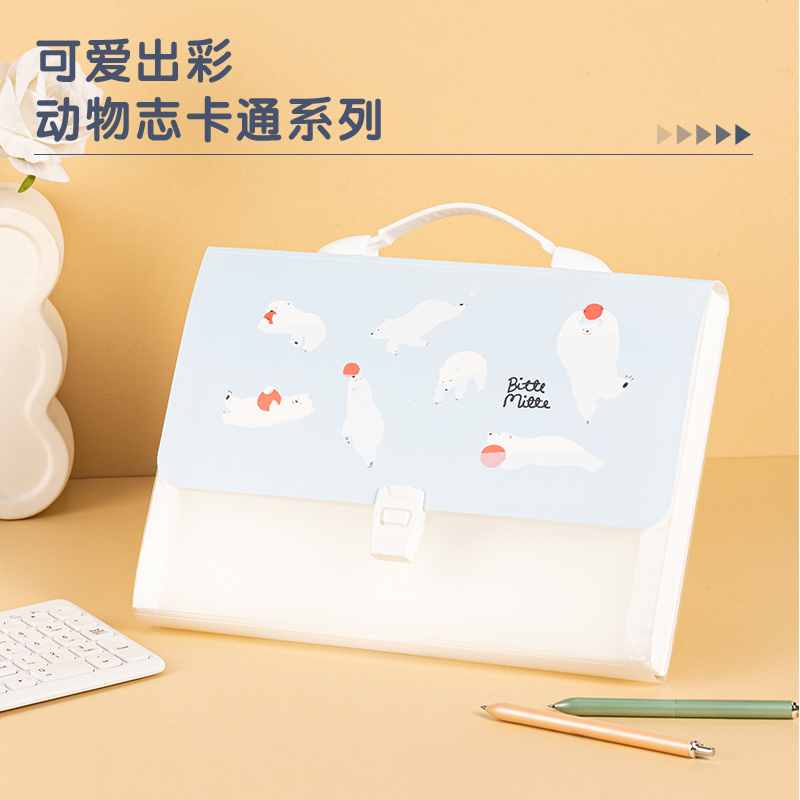 得力PM314PP動物志13格風(fēng)琴包(動物志混)(個)