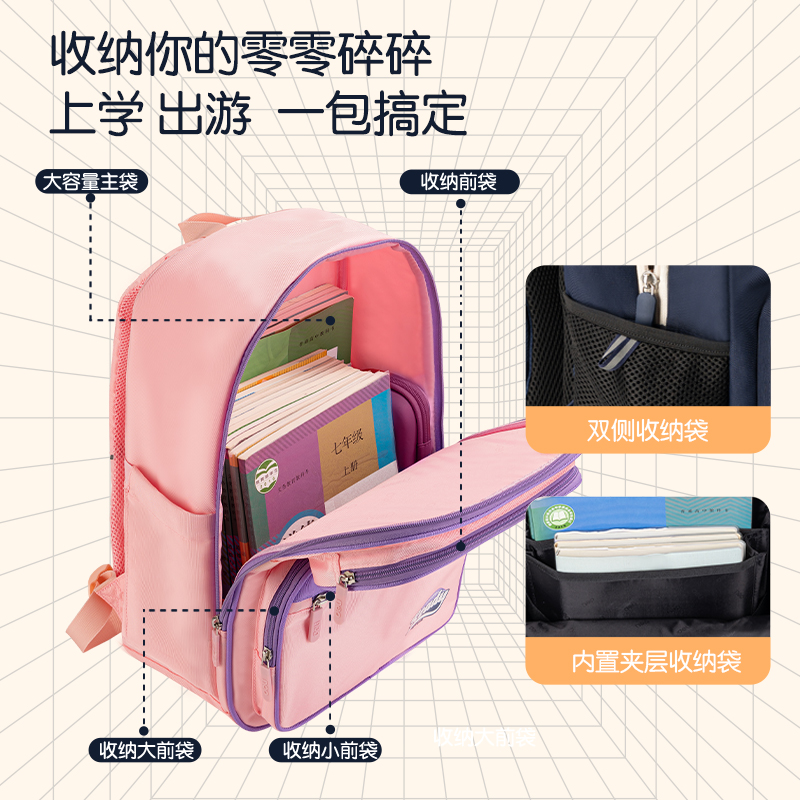得力BB103A潮流網(wǎng)球風(fēng)學(xué)生書包(粉)(個(gè))
