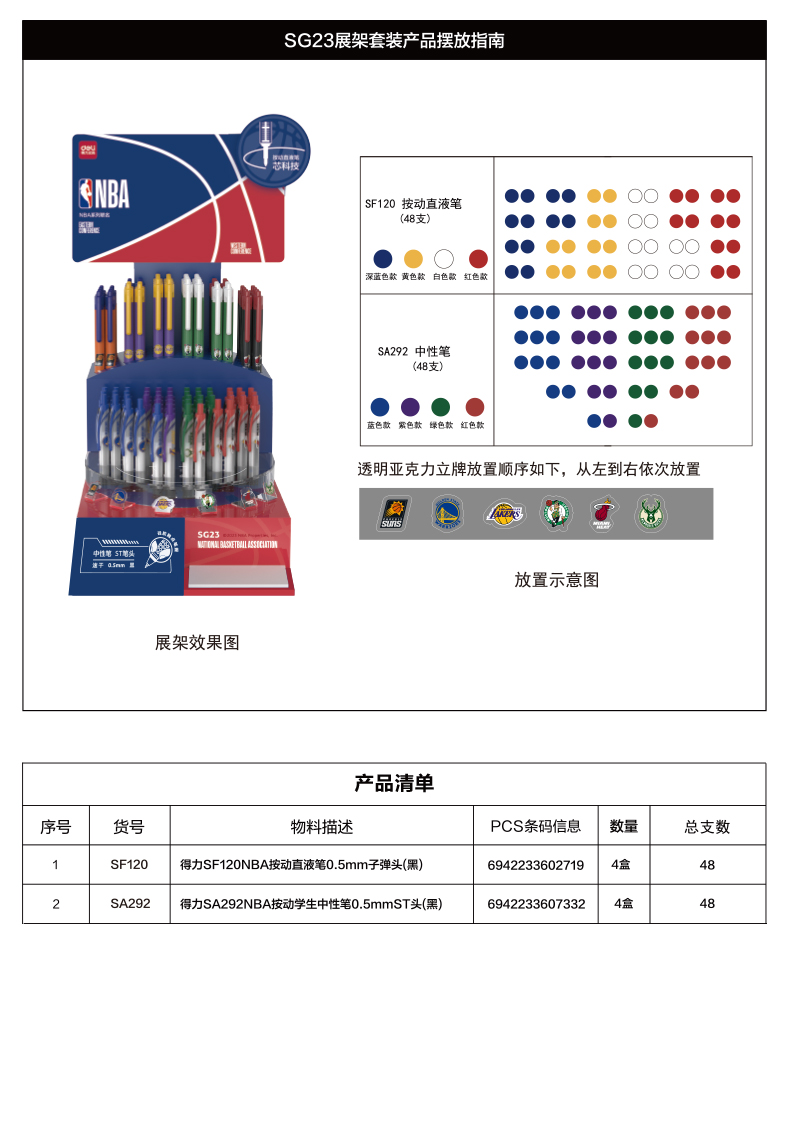得力SG23NBA中性筆套裝(黑)(套/箱)