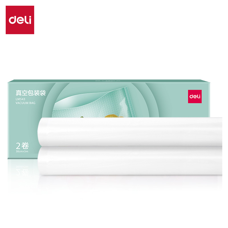 得力LM543真空包裝袋30CM*5M(本色)(2卷/盒)