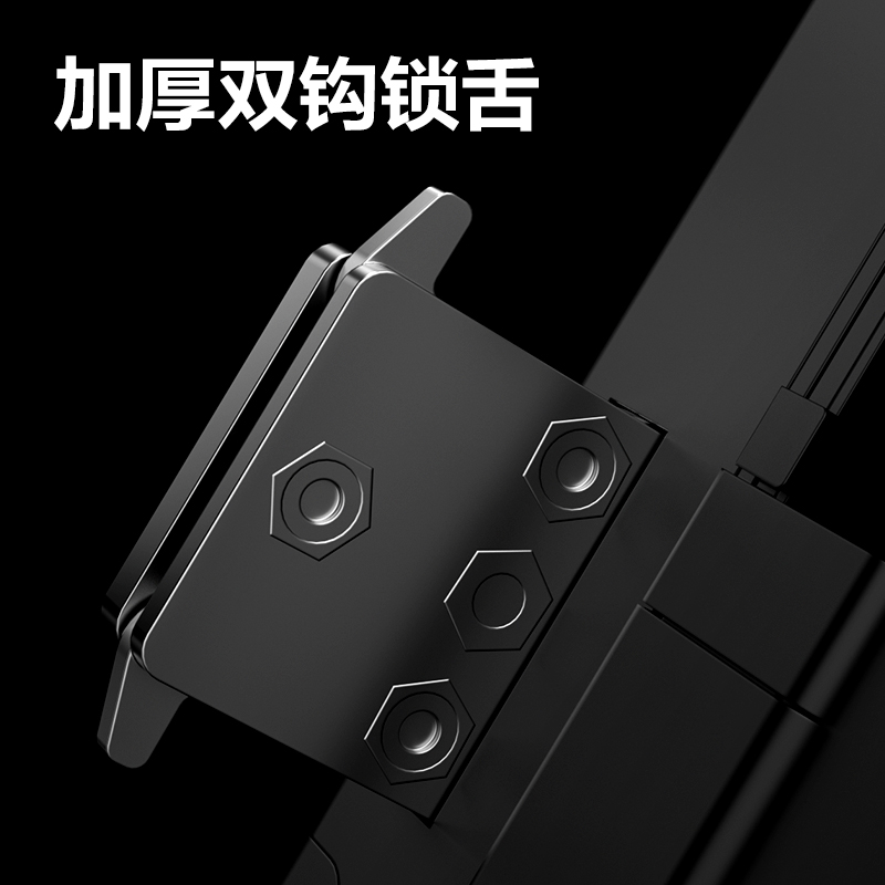 得力AL100一體玻璃門鎖(黑)(盒)