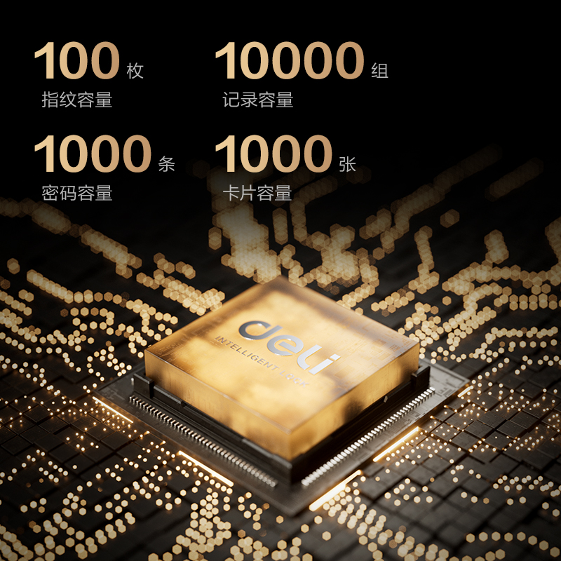 得力AL101分體式玻璃門鎖(黑)(盒)