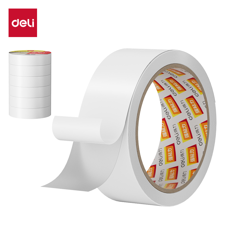 得力JL415棉紙雙面36mm*10y*80um膠帶(4卷/筒)(白)