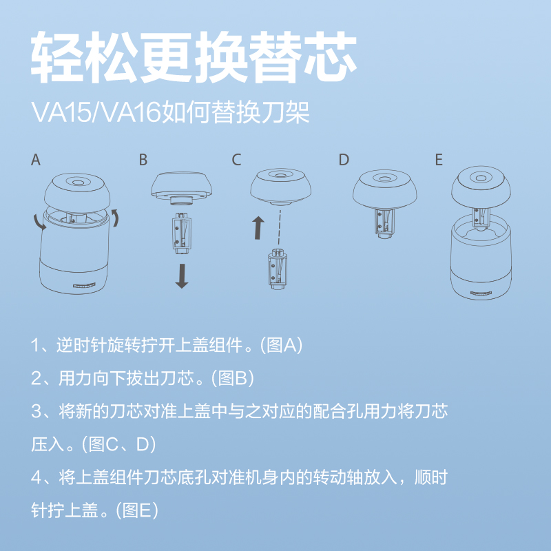 得力VA67大口徑電動(dòng)卷筆刀替芯(本色)(個(gè))