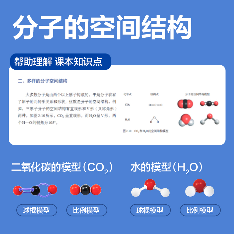 得力YX449學(xué)具化學(xué)分子結(jié)構(gòu)模型-入門款(混)(盒)