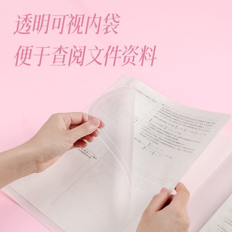 得力PP501_A4光櫻下4入文件套(櫻花混)(個)
