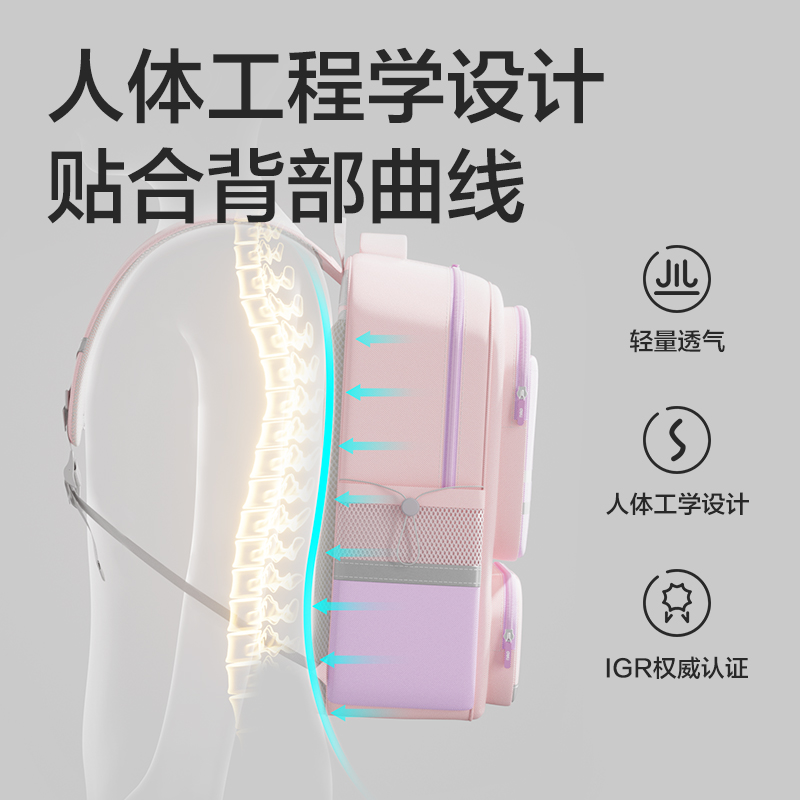 得力BB160中號拼色高性價比學(xué)生書包(M-藍)(個)