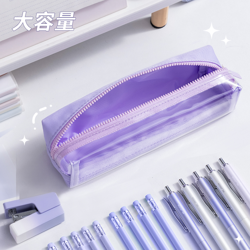 得力66683A少女心博物館小方包多用途筆袋(紫-少女心博物館)(個)