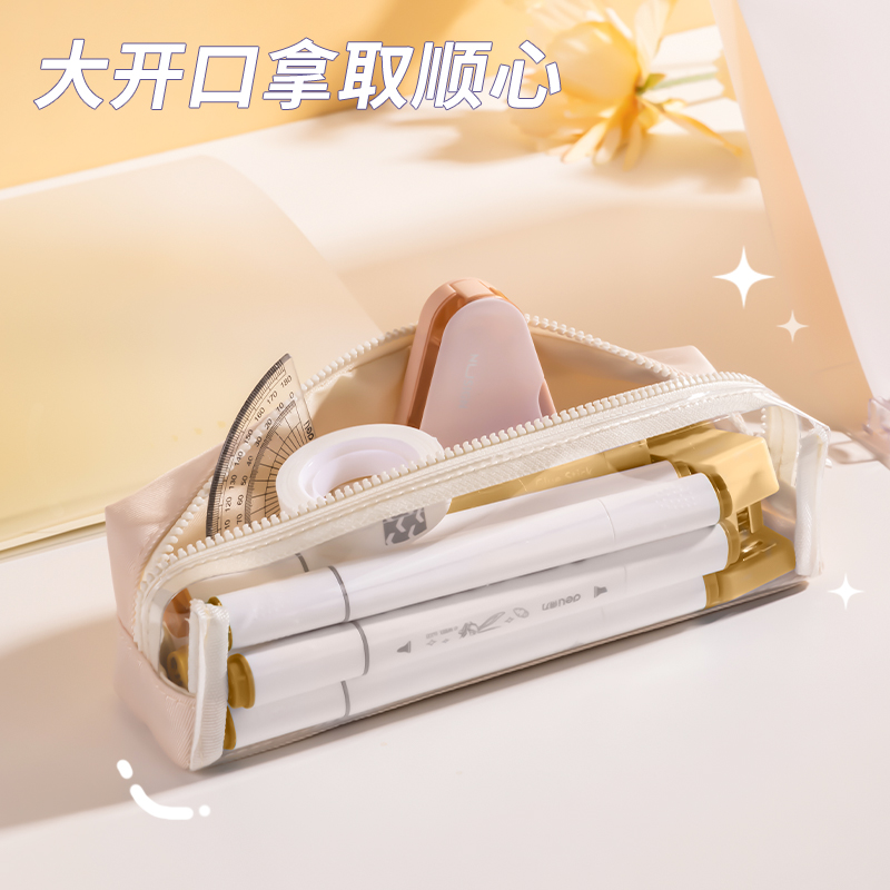 得力66683A少女心博物館小方包多用途筆袋(米-少女心博物館)(個(gè))
