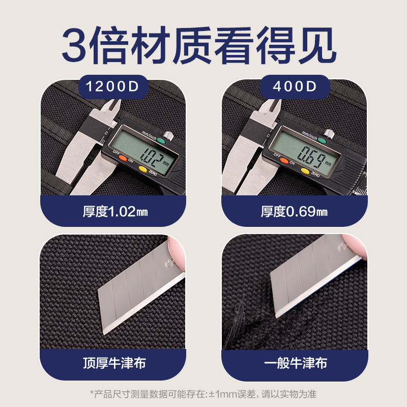 得力73164A十三層二十格頂厚掛書袋(黑-1200D)(個(gè))