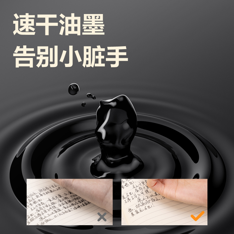 得力S08Pro-ST速干按動(dòng)商務(wù)中性筆0.5mmST筆頭(黑)(支)