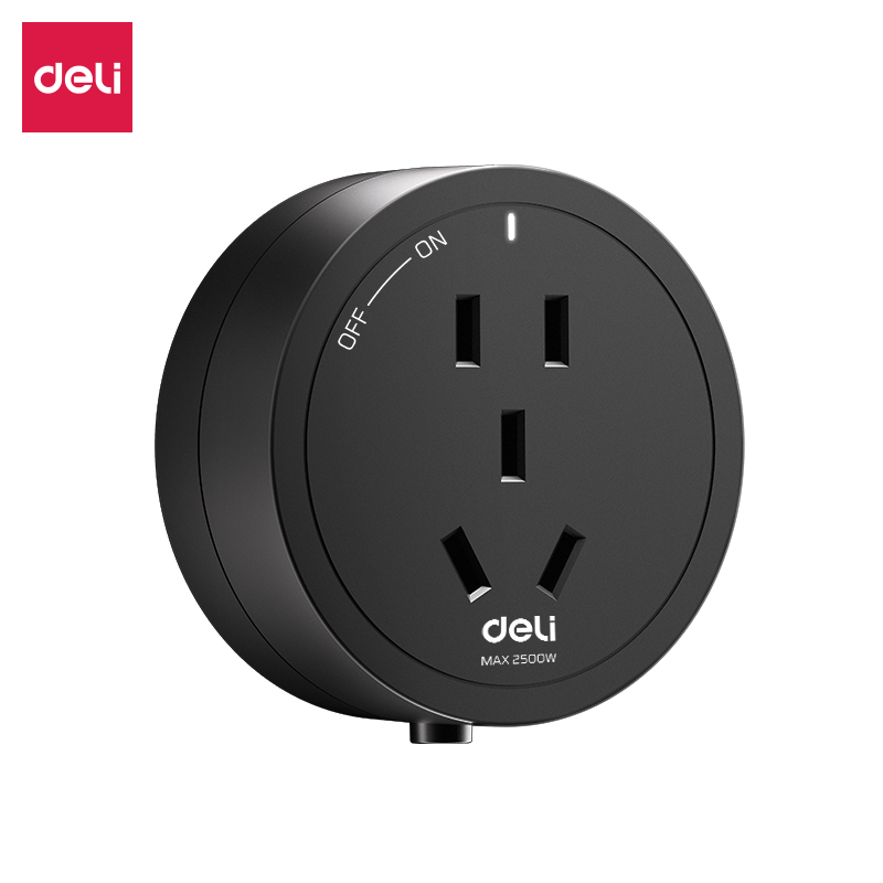 得力LU6050電源軌道插座_大五孔_彩盒裝(黑)(個(gè))