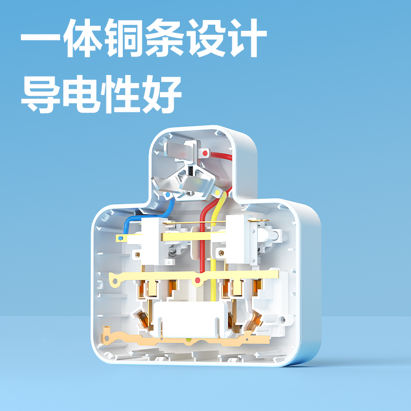 得力LU5007品字型插座_2組_彩盒(白)(個(gè))