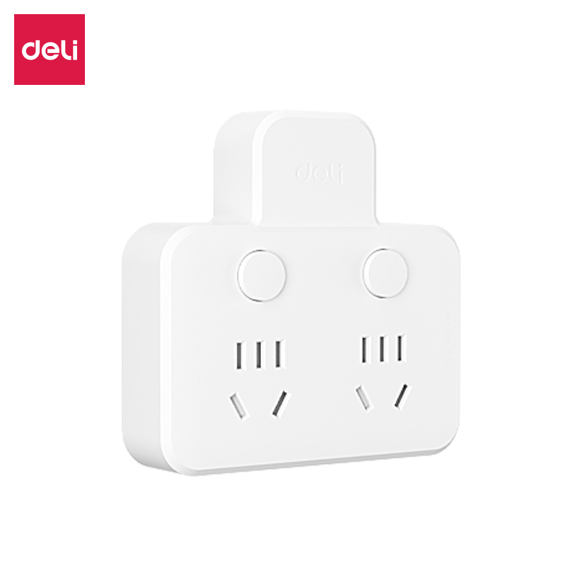 得力LU5006品字型轉(zhuǎn)換器_2組_彩盒(白)(個)