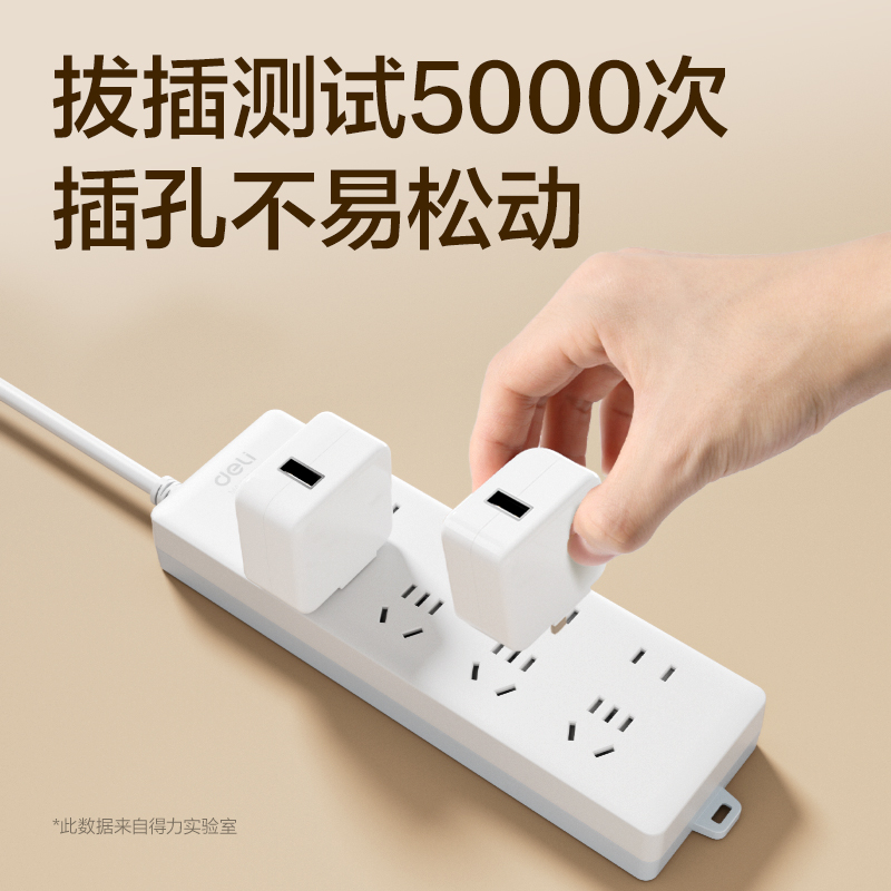 得力18158(10)皓白系列插座_4+4_10米_PE袋(白)(個(gè))