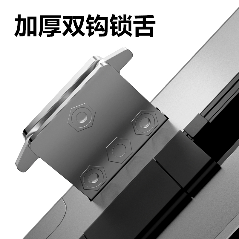 得力AL102無屏款玻璃門鎖(灰色)(臺)