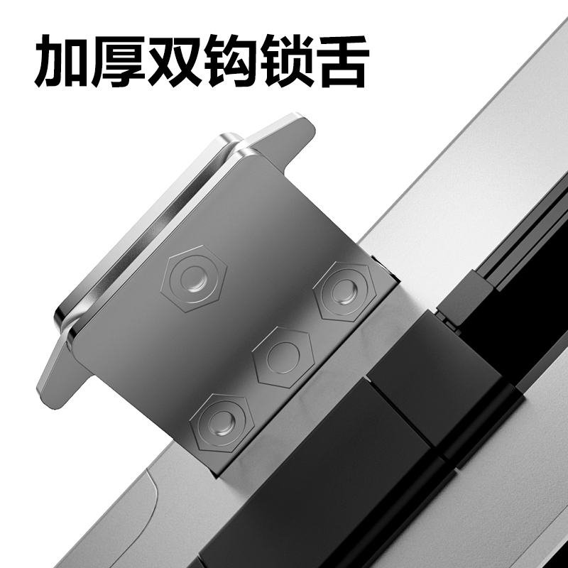 得力AL103無屏款玻璃門鎖(銀色)(臺)