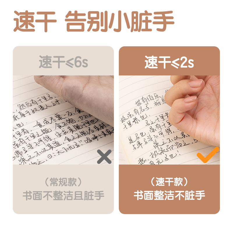 得力S08-TG下腰女孩速干按動(dòng)IP中性筆0.5mm高品質(zhì)針管筆頭(黑)(支)