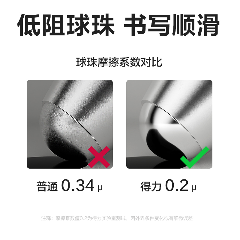 得力V603連中三元速干中性筆替芯0.5mm按動(dòng)ST頭(黑)(支)