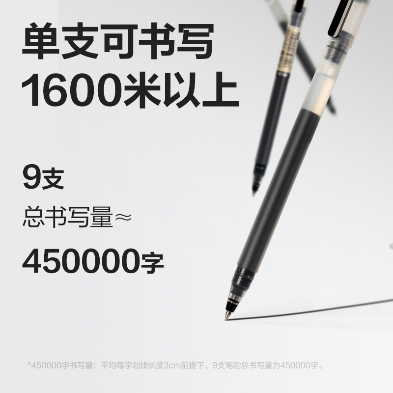 得力A566-SC大容量拔帽商務中性筆0.5mm子彈頭(黑)(9支/卡)