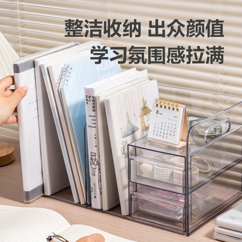 得力PK110多功能書立(透明)(套)