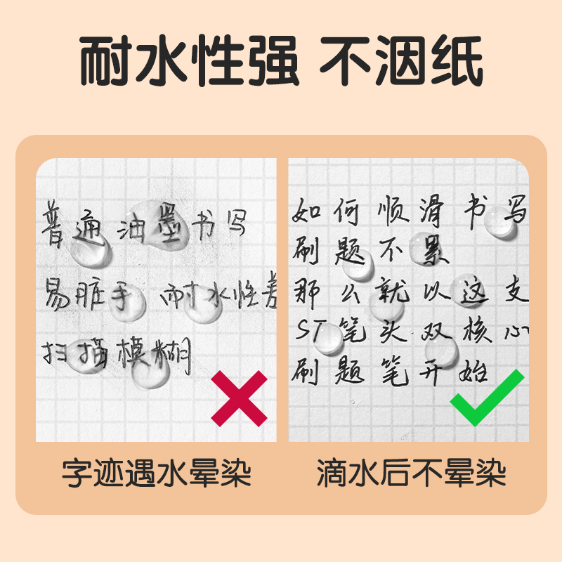 得力SA235刷題速干大容量按動個人中性筆0.5mmST筆頭(黑)(支)