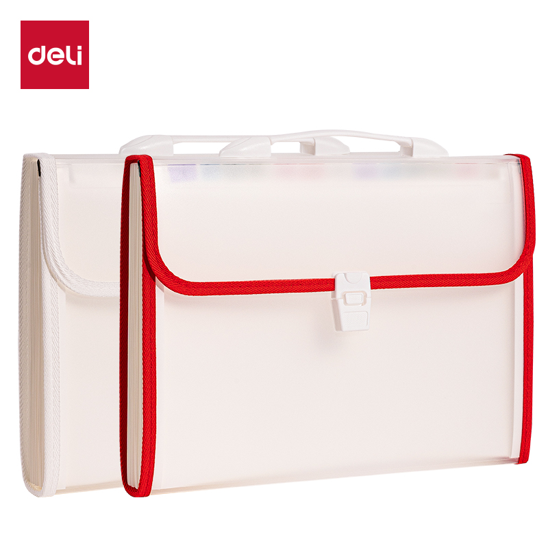 得力PM666連中三元13格橫式包邊風(fēng)琴包(混)(個)