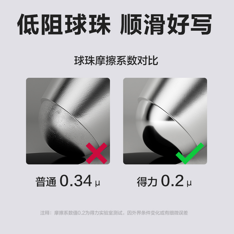得力SE201可擦中性筆替芯0.5mm按動(dòng)ST頭(黑)(支)